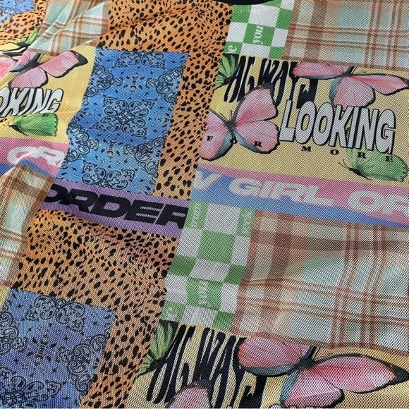 New Girl Order Patchwork Bodycon Mini Dress with Drawstrings Size 8 - Picture 9 of 10